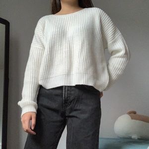 Cropped knit sweater